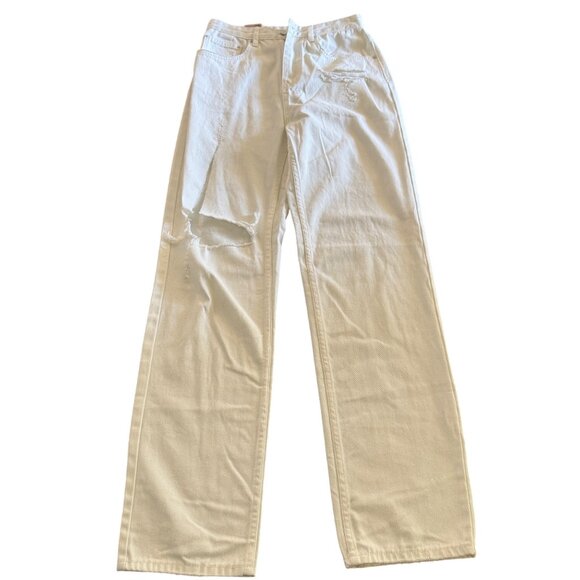 Ksubi Playback Women's Super High-Rise Relaxed Leg White Jeans, Size 29 NWT